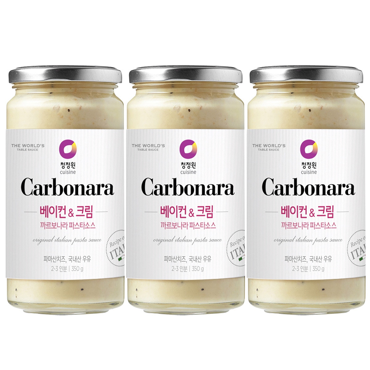 청정원 프리미엄 파스타소스 3개입 - 까르보나라 350g x 3