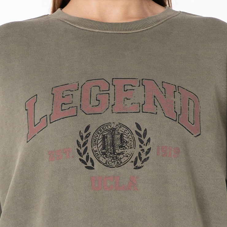 UCLA 여성 오버핏 스웨트셔츠 - 카키