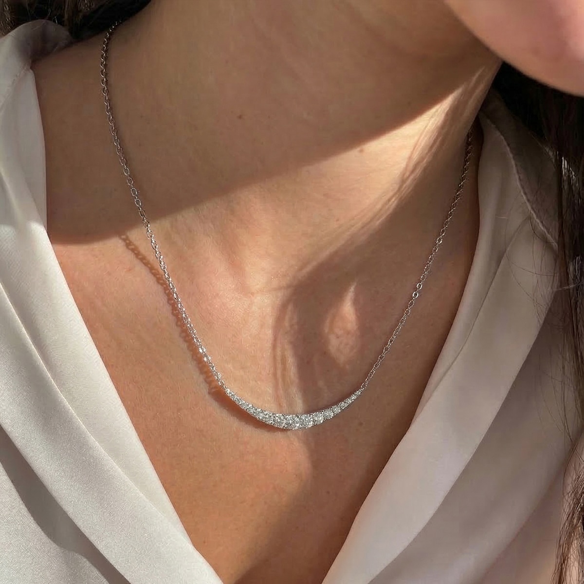 클라베드제이 14K 골드 0.56ctw 다이아몬드 목걸이 트리나