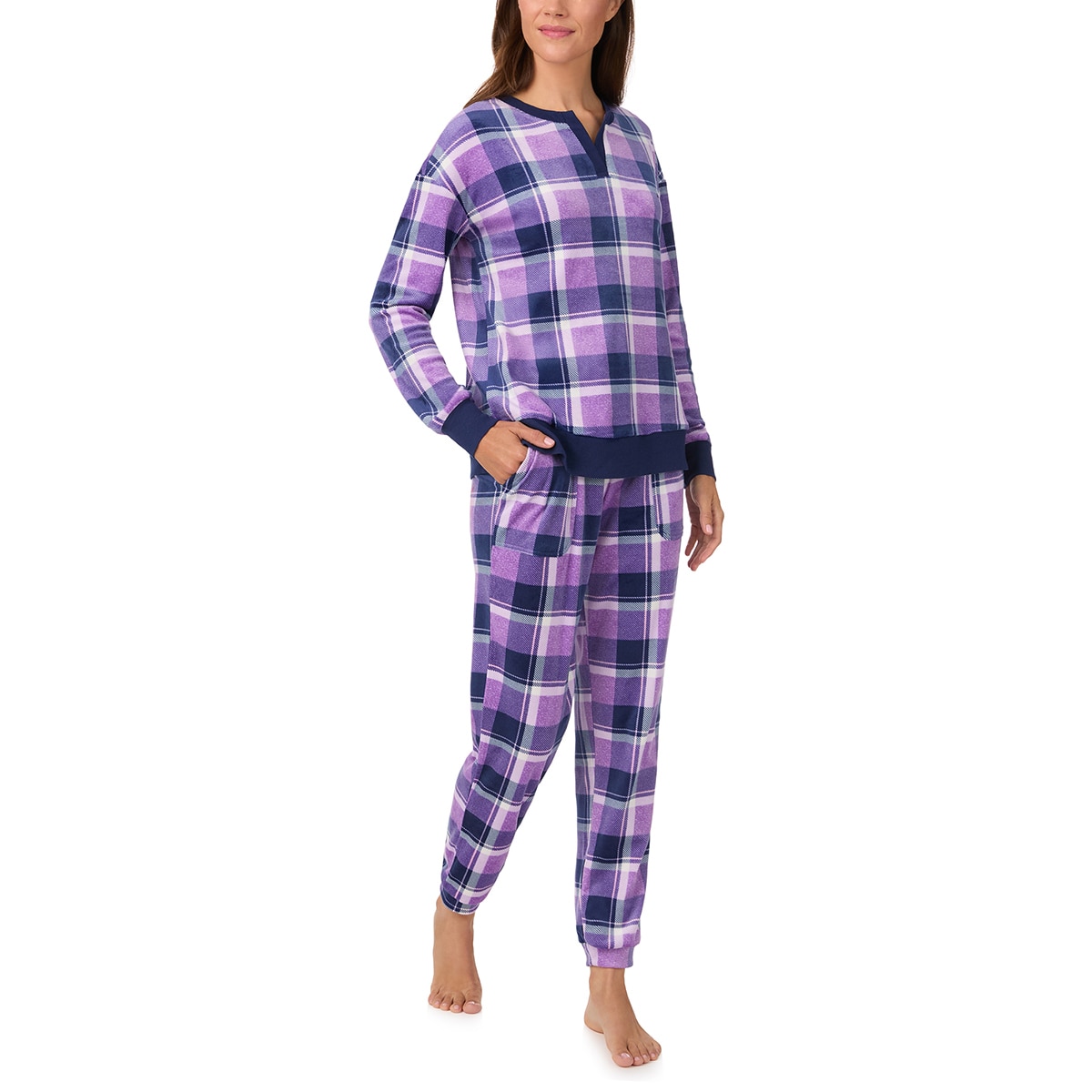 노티카 여성 실키 플리스 파자마 세트 - 퍼플