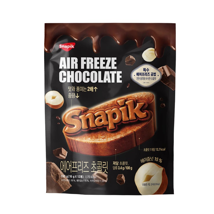 Snapik 에어 프리즈 초콜릿 192g Snapik 에어 프리즈 초콜릿 192g