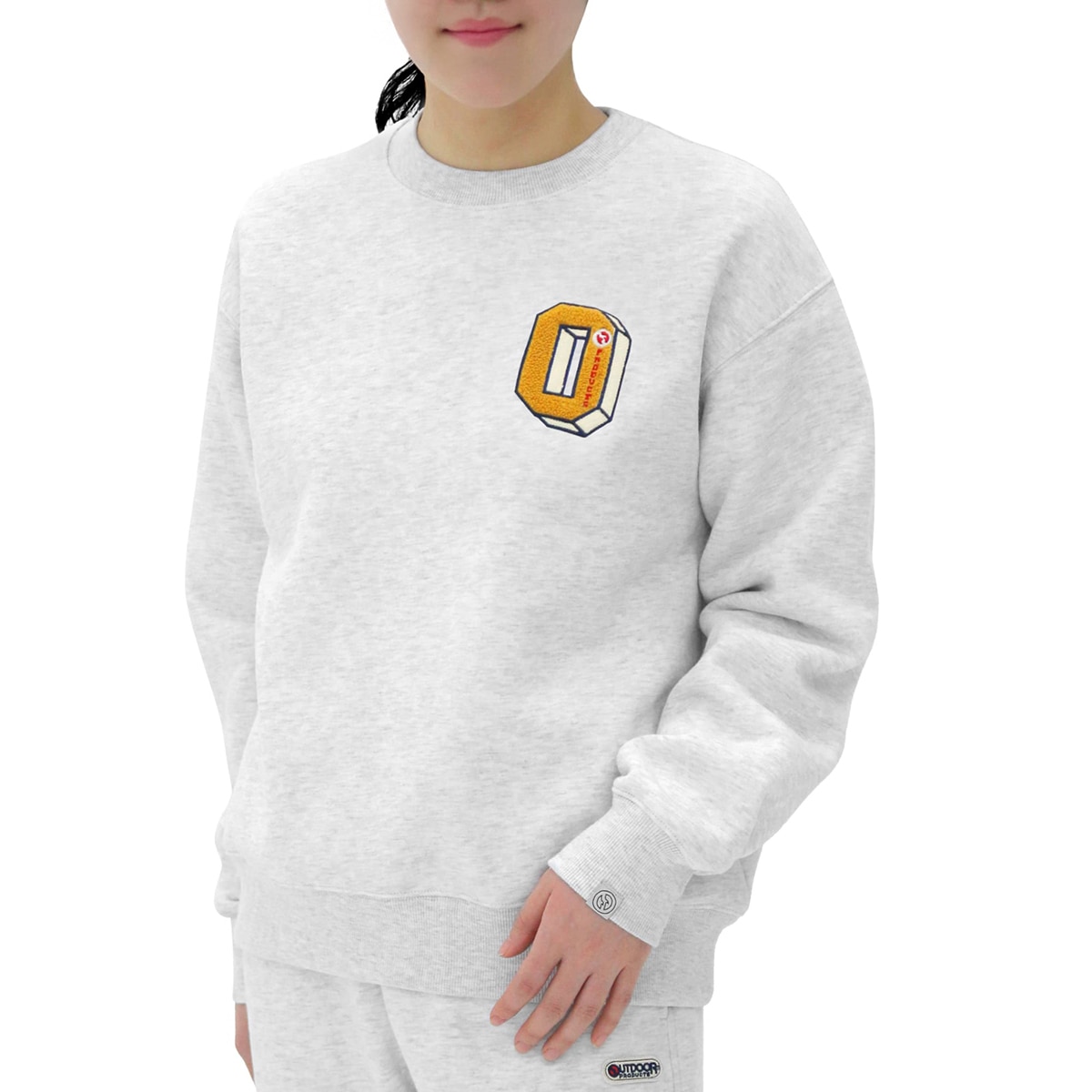 아웃도어 프로덕츠 여성 플리스 스웨트셔츠 - 멜란지 화이트