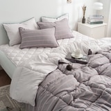 플로티나 차렵 이불 세트 6P - 퀸, 그레이