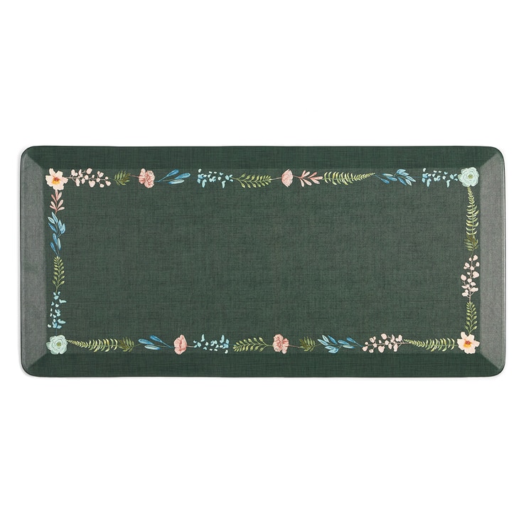 Town & Country 컴포트 겔 주방 매트 50x106cm - 그린 (플로럴)