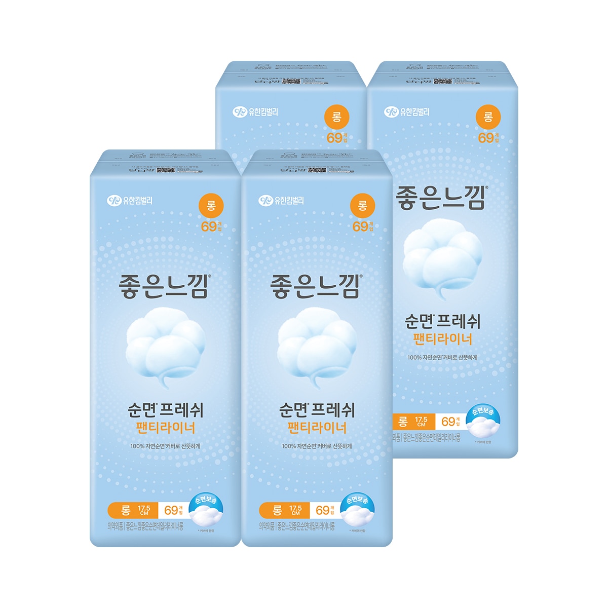 좋은느낌 좋은순면프레시 라이너 69개 x 4팩 - 롱