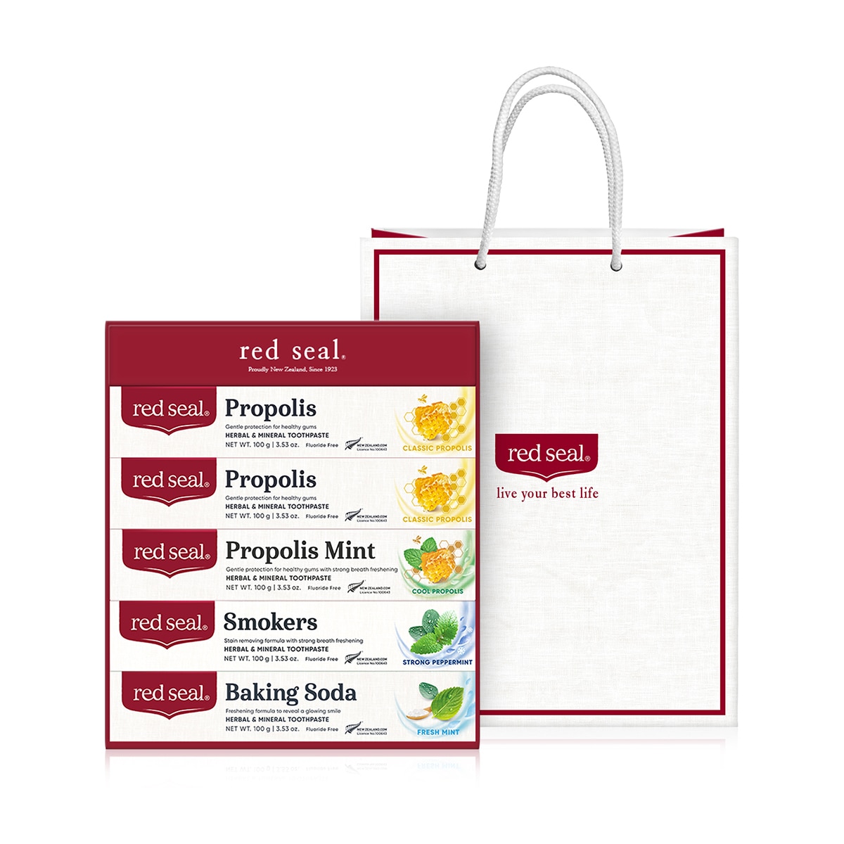 레드씰 치약 선물세트 - 프로폴리스2&프로폴리스 민트&베이킹&스모커스