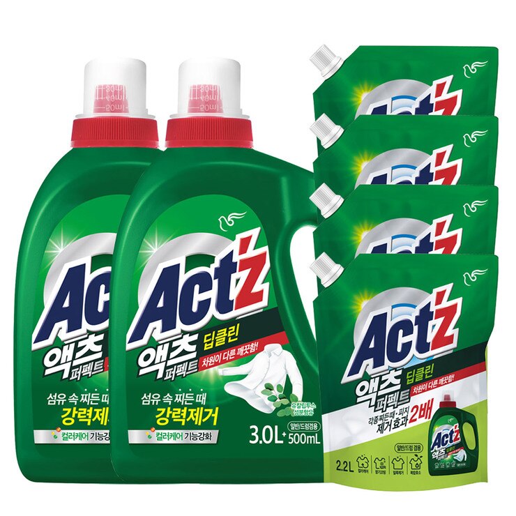 액츠 퍼펙트 액체 세탁세제 3.5L x 2 + 2.2L x 4 - 딥클린 액츠 퍼펙트 액체 세탁세제 3.5L x 2 + 2.2L x 4 - 딥클린