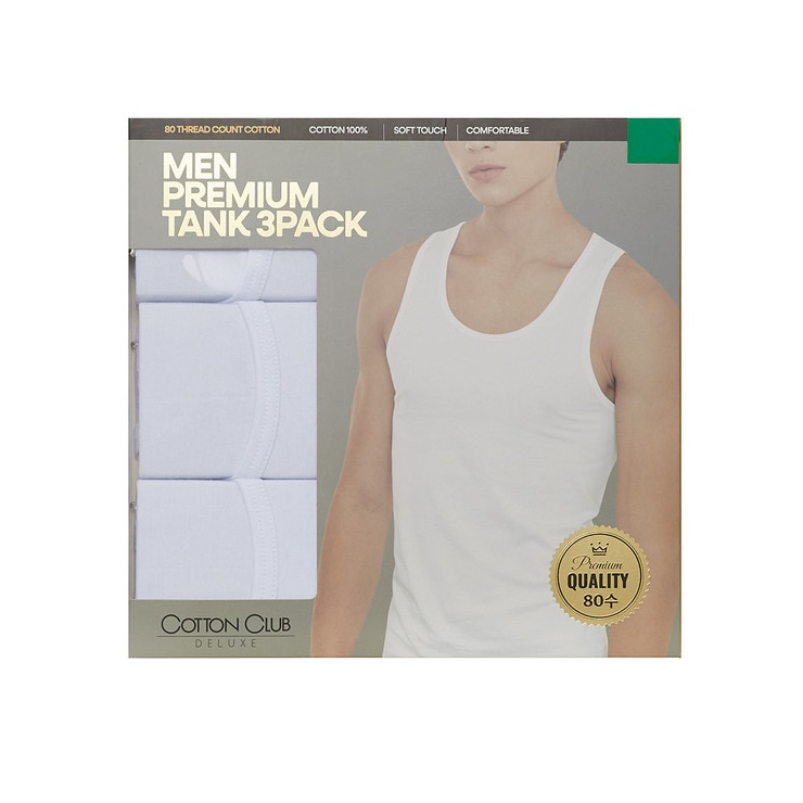 코튼클럽 남성 80수 탱크 3매 - 105