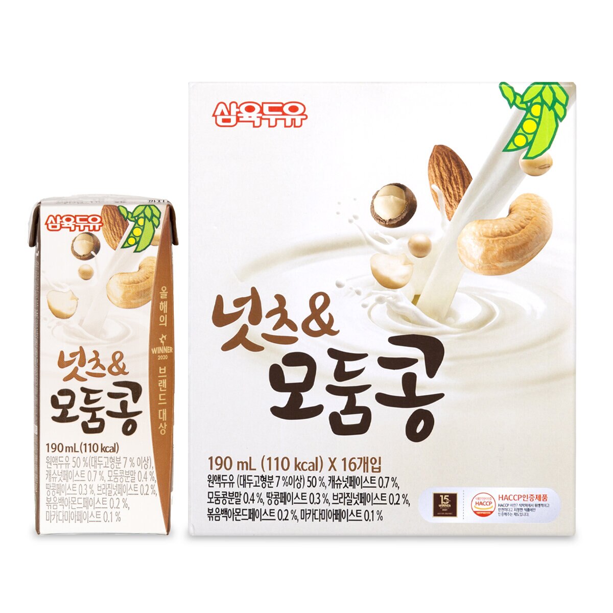 삼육두유 넛츠 & 모둠콩 두유 190ml x 16 x 3