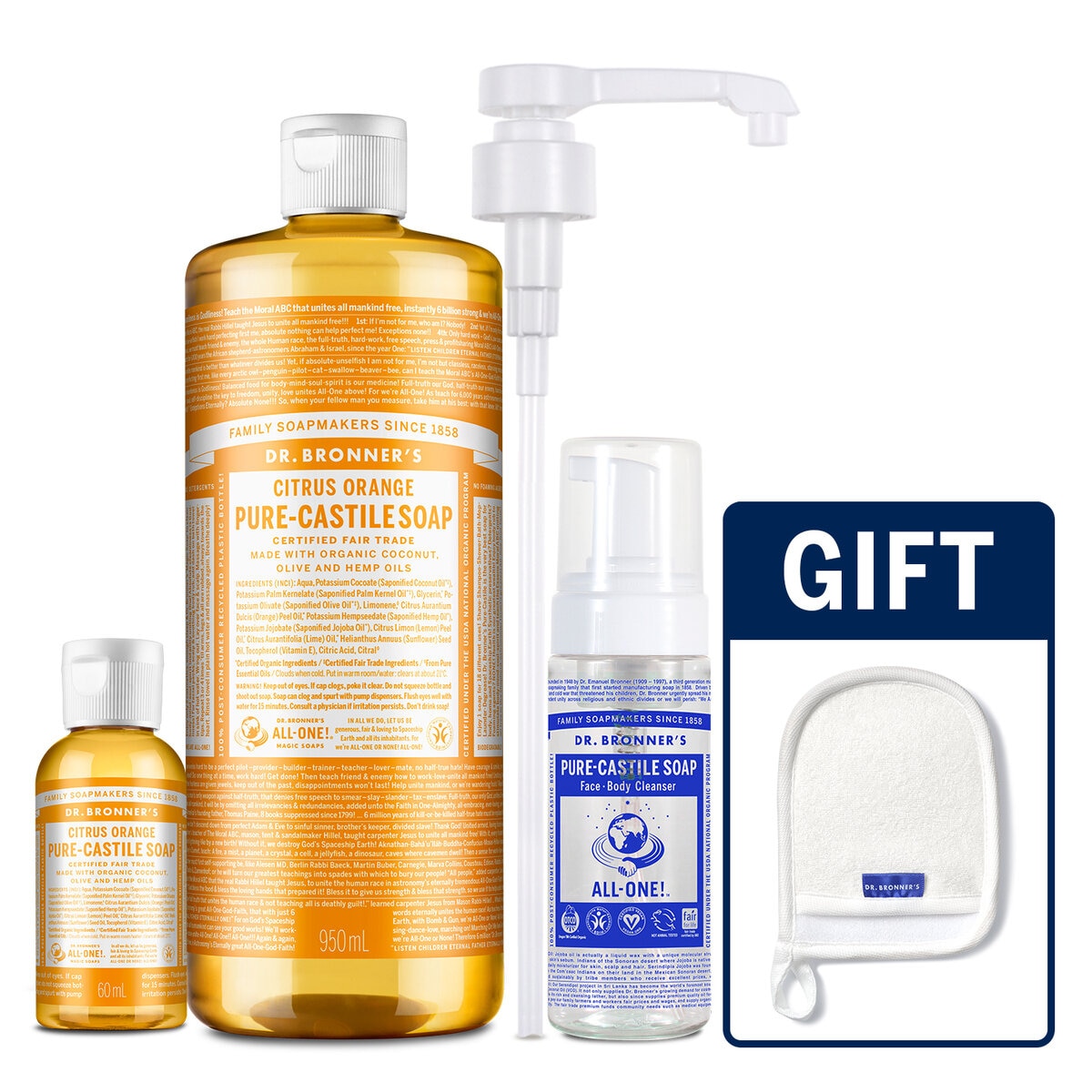 닥터브로너스 캐스틸 솝 클렌저 950ml + 60ml 닥터브로너스 캐스틸 솝 클렌저 950ml + 60ml