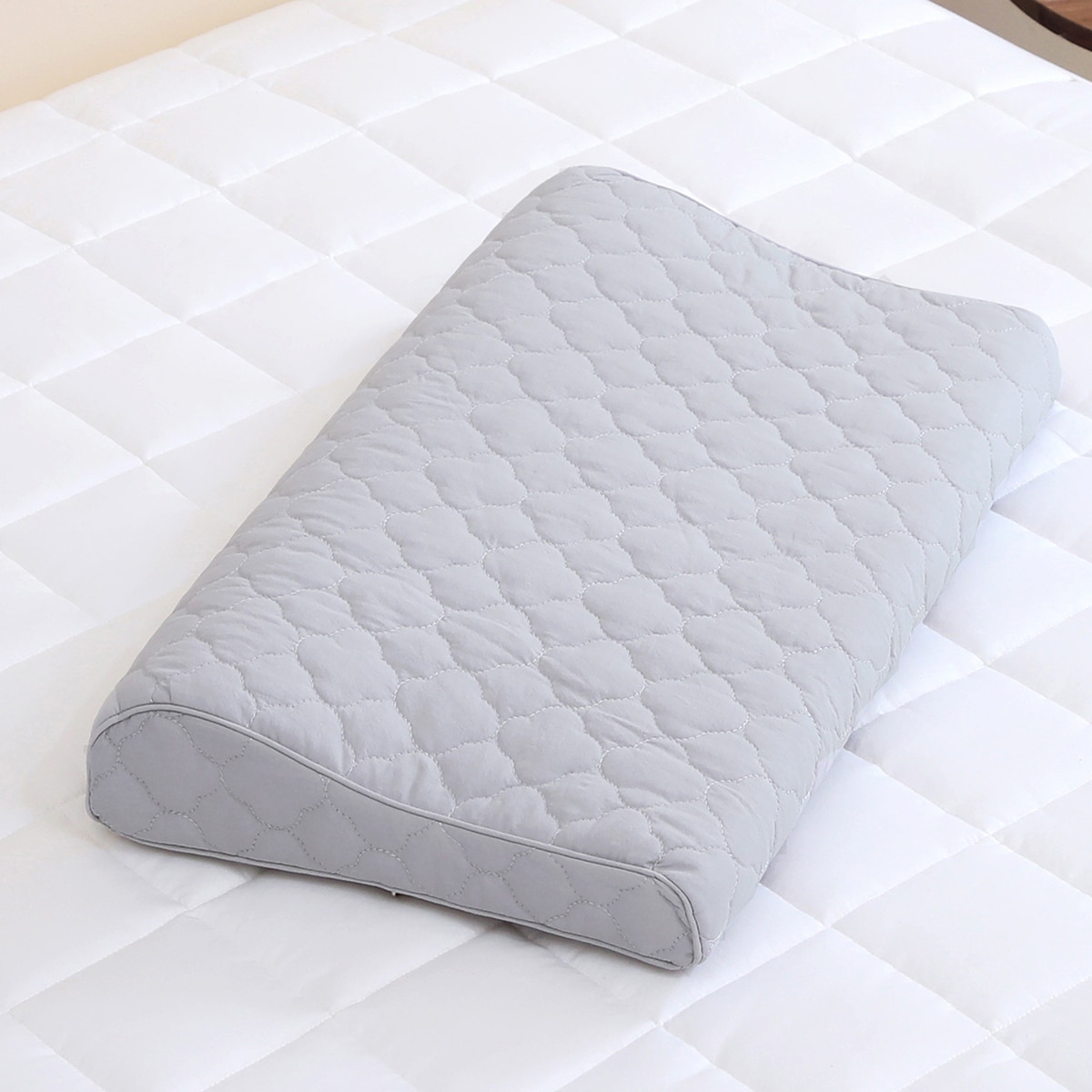 April At Home 고밀도 워싱면 방수 메모리폼 낮은베개 - 그레이