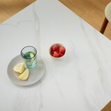 리비니아 NOVO 세라믹 2인 식탁세트 - 내츄럴(프레임(식탁&의자))+화이트(세라믹 상판)
