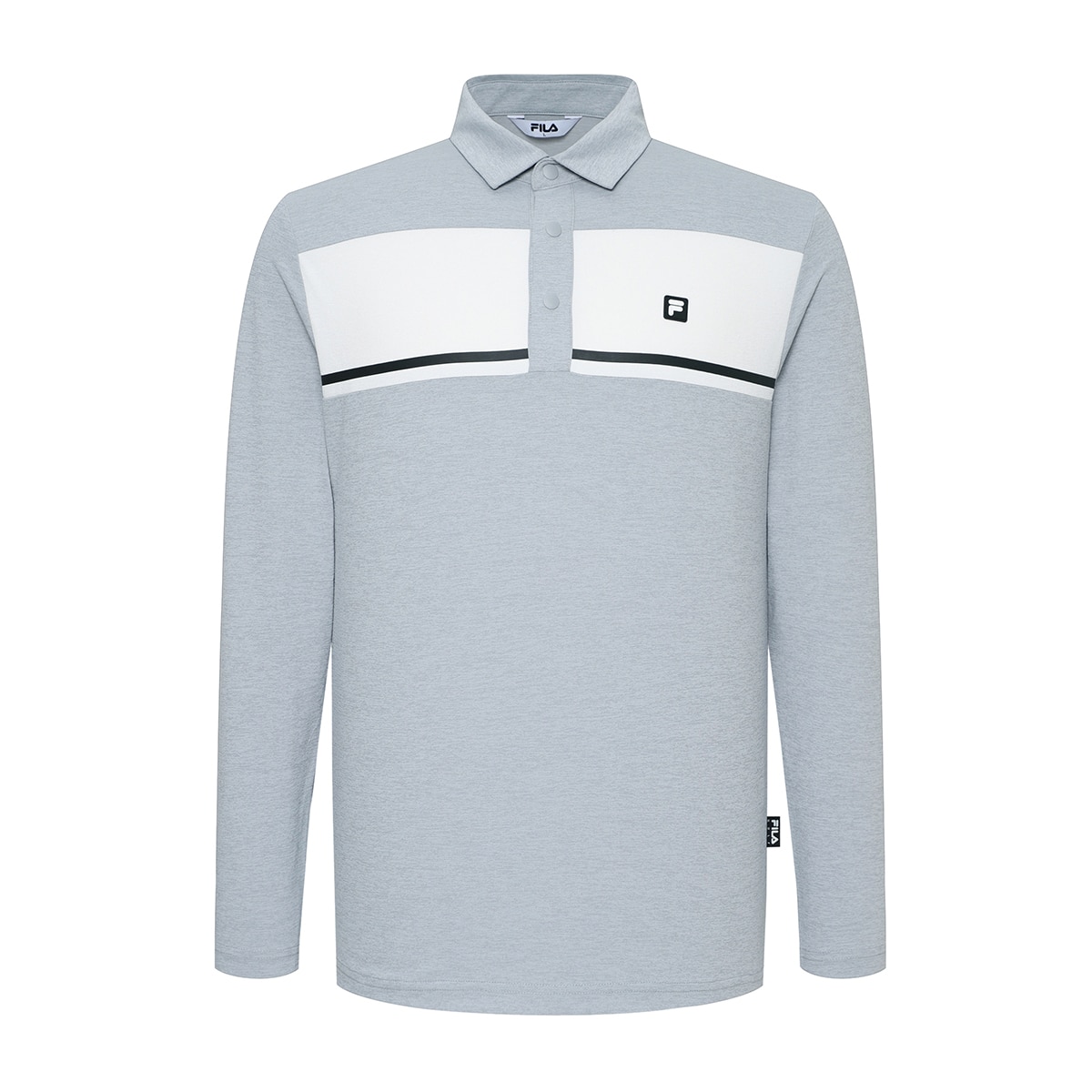 휠라 골프 남성 긴팔 폴로티 - 라이트그레이
