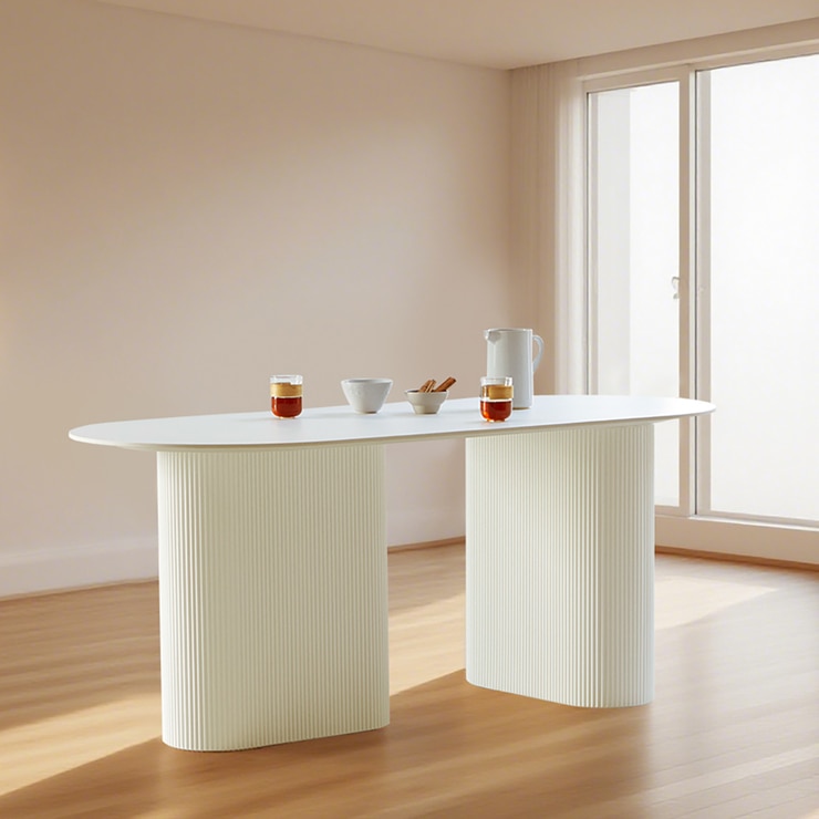 Merion Ceramic Dining Table - White 687369