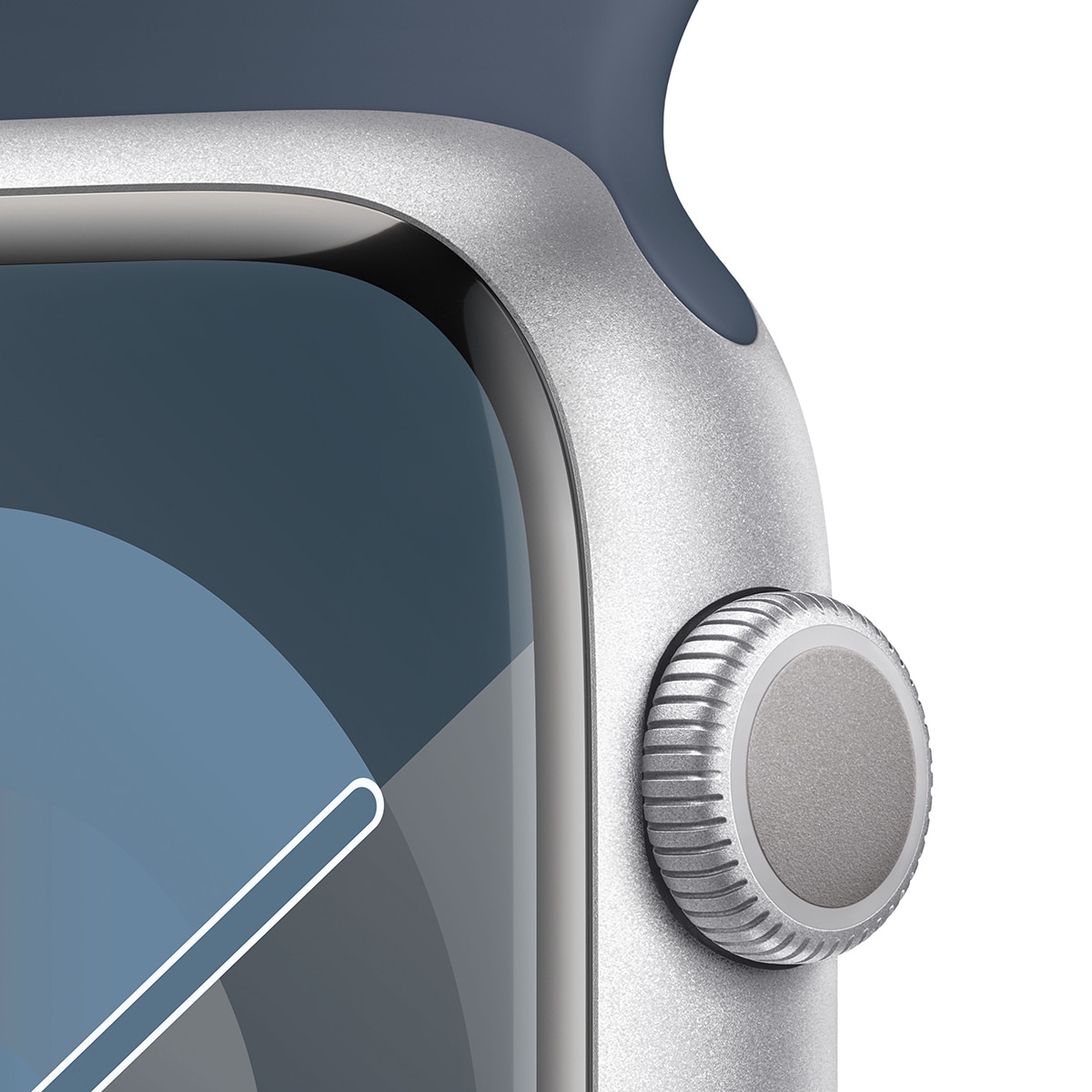 Apple Watch S9 45mm GPS SLV/SB 스포츠 밴드 - S/M