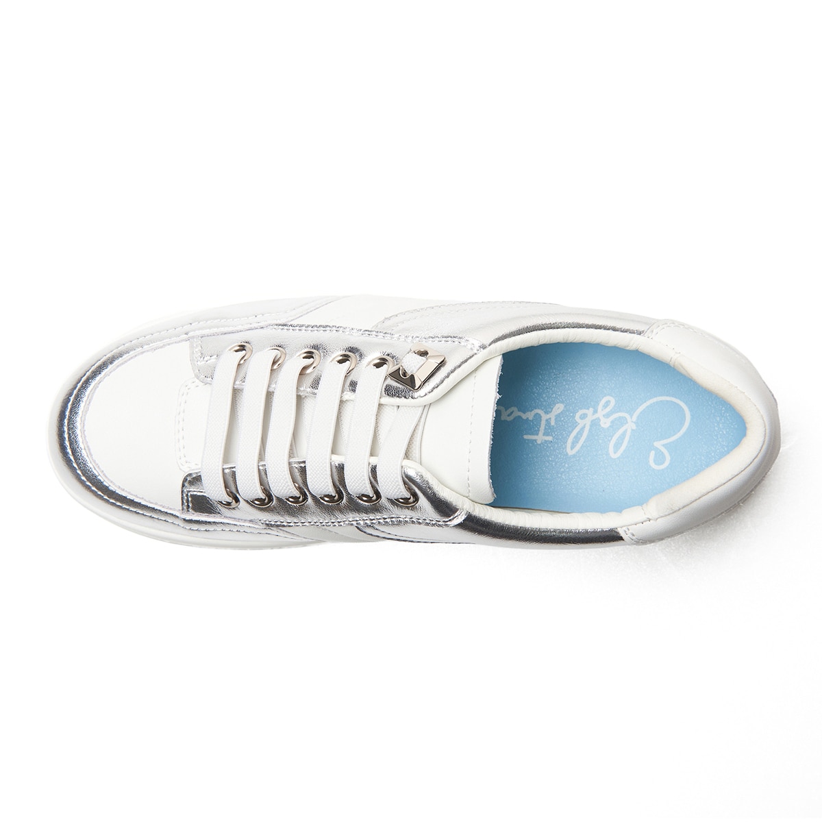 엘리자베스스튜어트 레더 라인 스니커즈 - 실버, 245mm