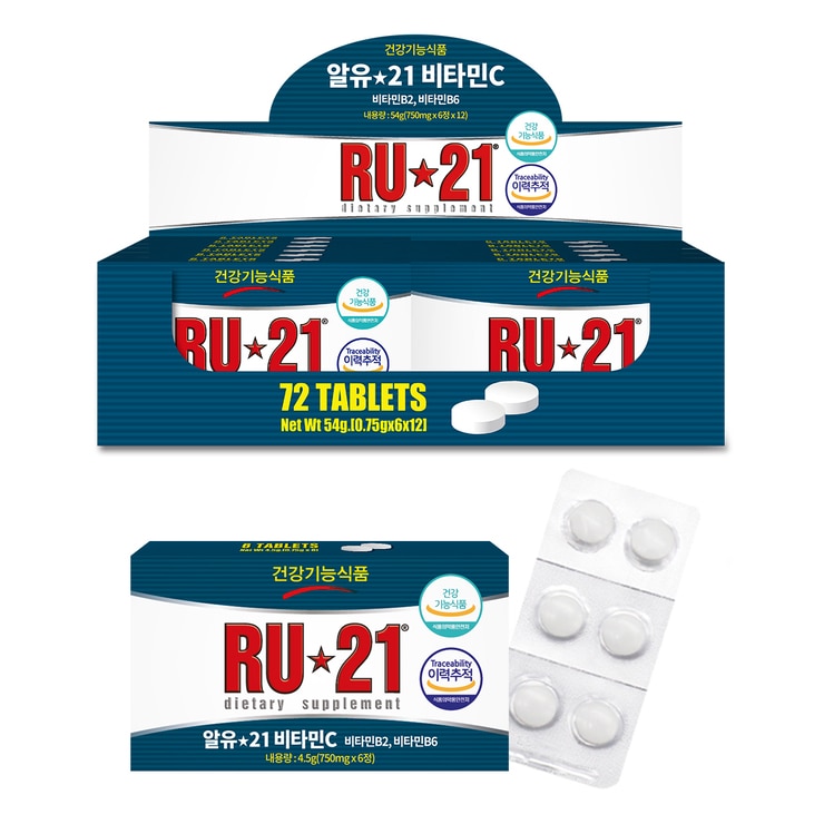RU-21 비타민C 750mg x 6정x 12박스 RU-21 비타민C 750mg x 6정x 12박스