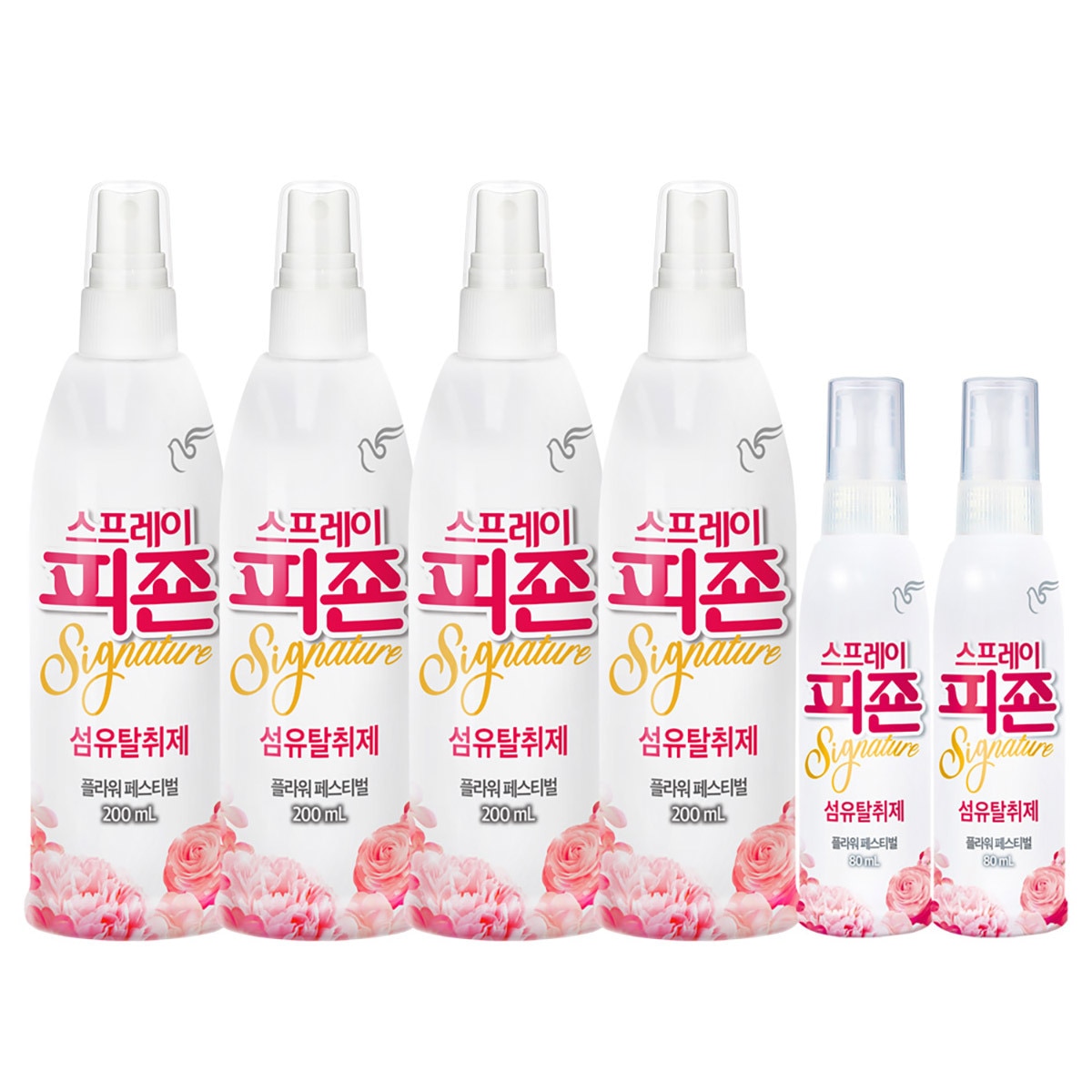 피죤 리치퍼퓸 섬유탈취제 80ml x 2 + 200ml x 4 - 플라워페스티벌