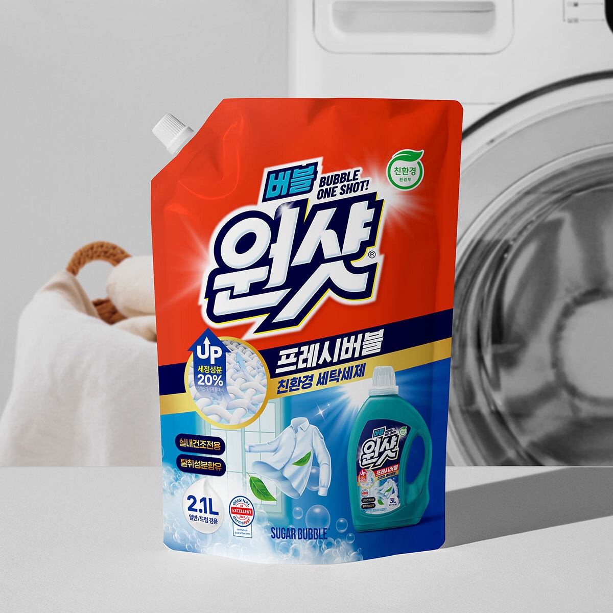슈가버블원샷프레쉬버블친환경세제2.1L x 6