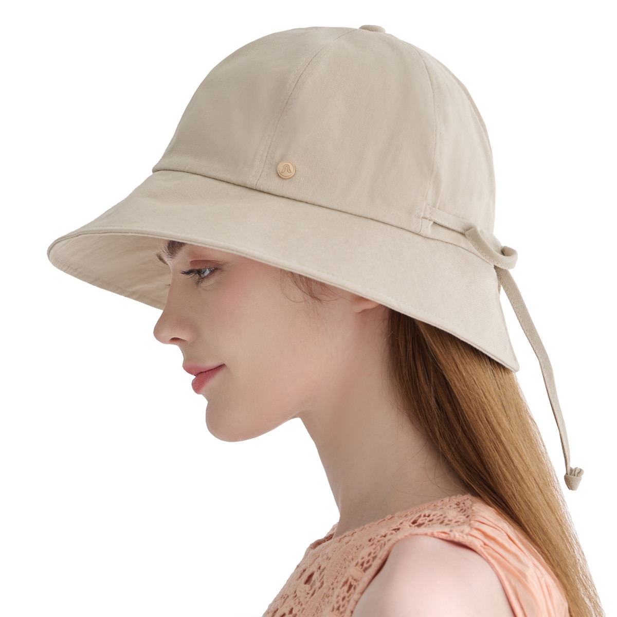 안드레아바나 여성 리본 버킷햇 - 베이지