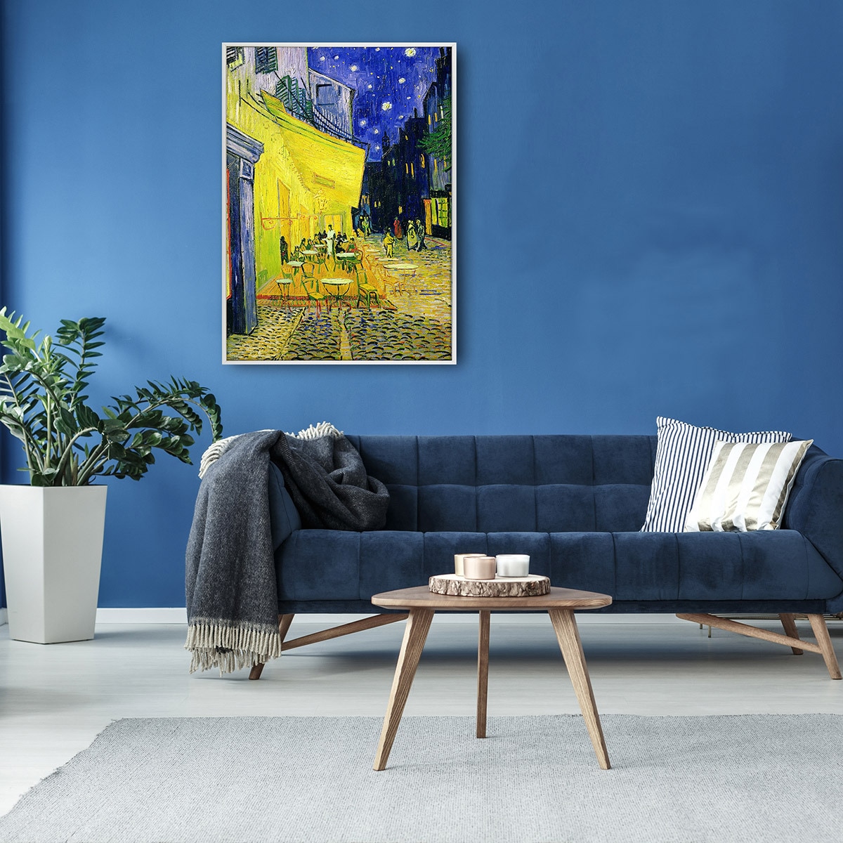 지클레 그림 액자 91x61cm - 고흐, 아를르의 포룸, 광장에 까페 테라스