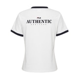 휠라 여성 링거 티셔츠 - 화이트, M