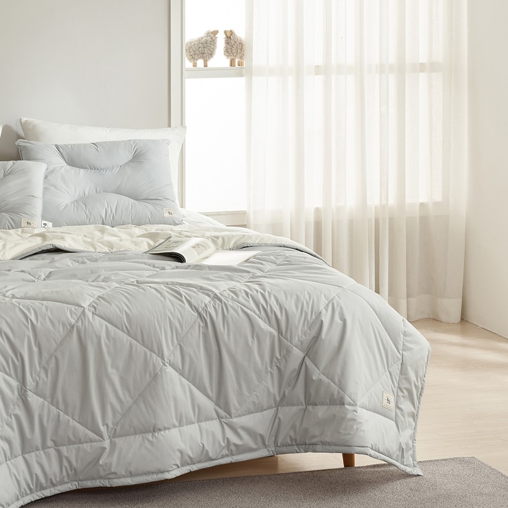 루마인 홈 사계절 솔리드 양모 이불 - 싱글