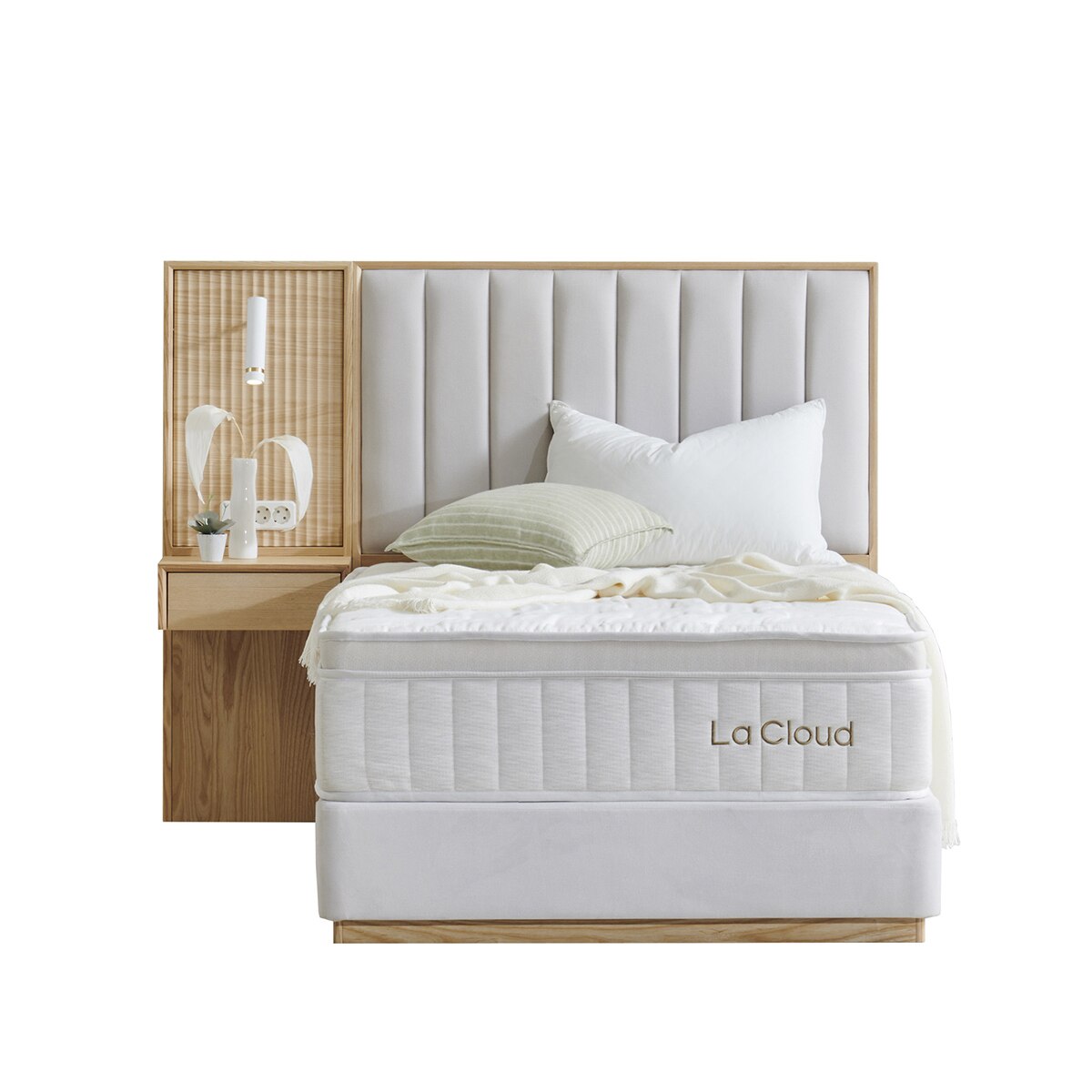 라클라우드 시에스타 패브릭원목 침대프레임 - 슈퍼싱글, 내추럴 오크