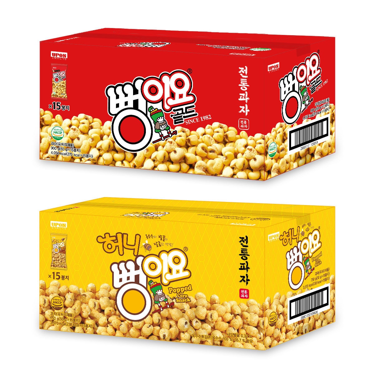 뻥이요 골드 60g x 15봉 & 허니 뻥이요 50g x 15봉