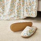 April At Home 플란넬 극세사 담요 슬리퍼 선물세트 - 루미(블루멀티플라워)