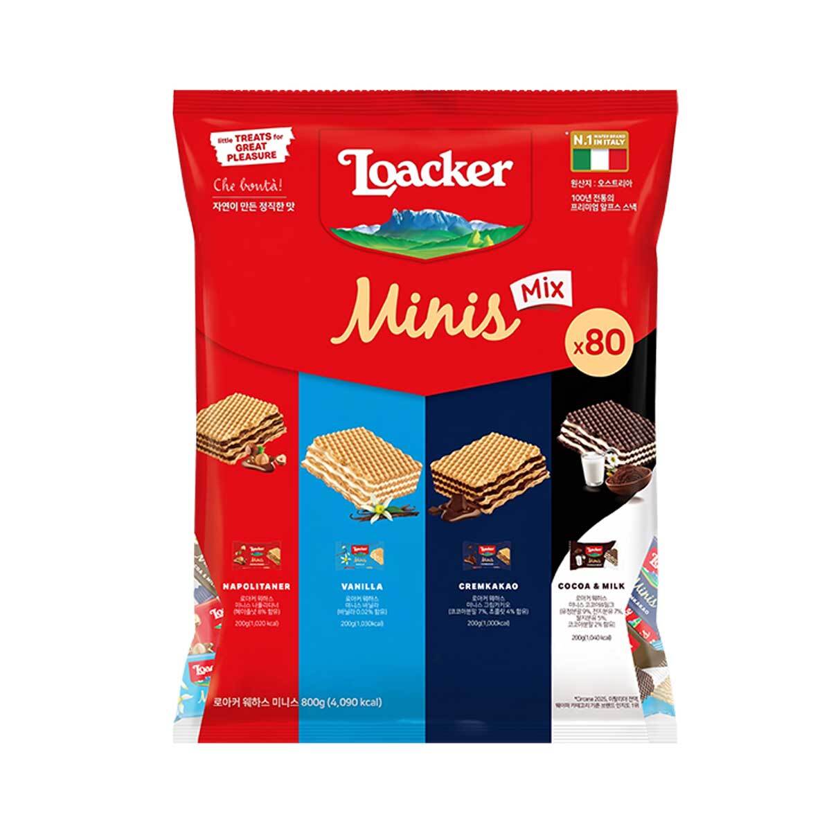 Loacker 미니 웨하스 믹스 800g x 144개 (비수도권) Loacker 미니 웨하스 믹스 800g x 144개 (비수도권)