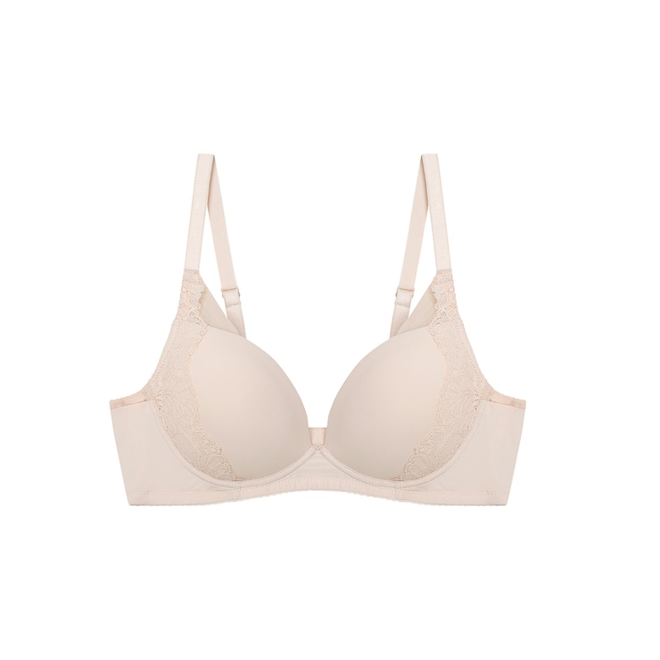 비너스 노와이어 메모리 브라 2매 - 블랙/라이트베이지, 75A