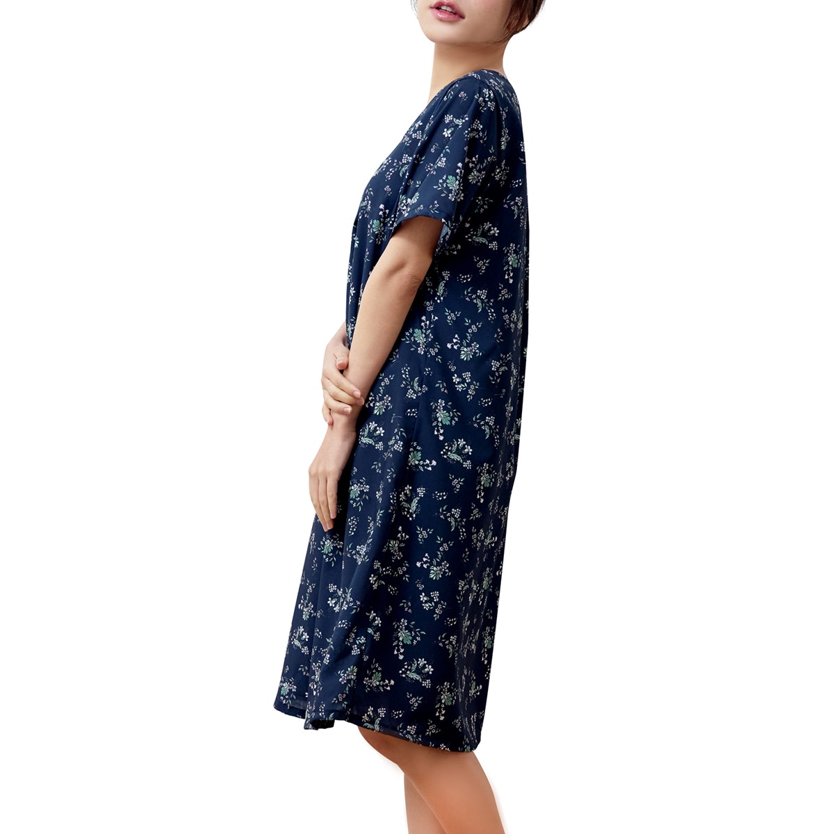 비너스 여성 레이온 라운지 원피스 - 네이비