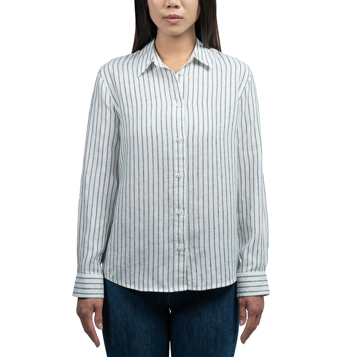 잭스 여성 리넨 스트라이프 셔츠 잭스 여성 리넨 스트라이프 셔츠