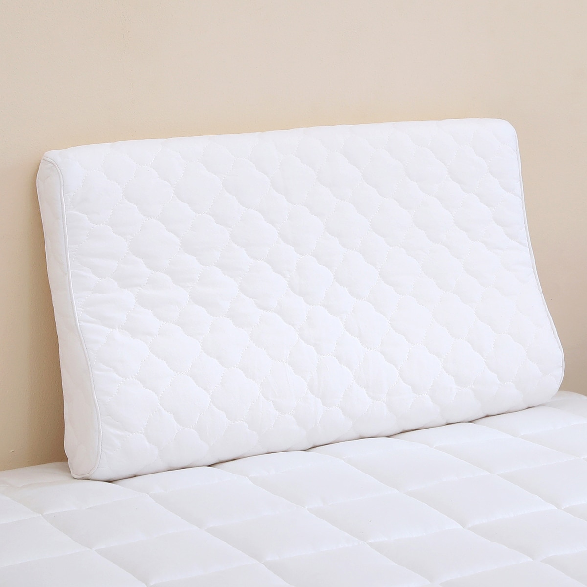 April At Home 고밀도 워싱면 방수 메모리폼 낮은베개 - 아이보리