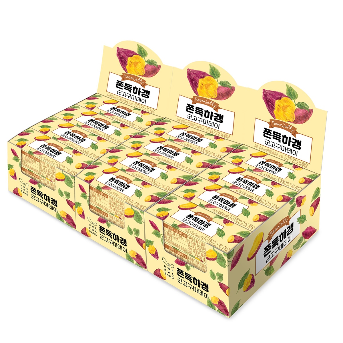 쫀득하갱 팥 & 고구마 데이 1,620g (540g x 3pk) - 군고구마 쫀득하갱 팥 & 고구마 데이 1,620g (540g x 3pk) - 군고구마