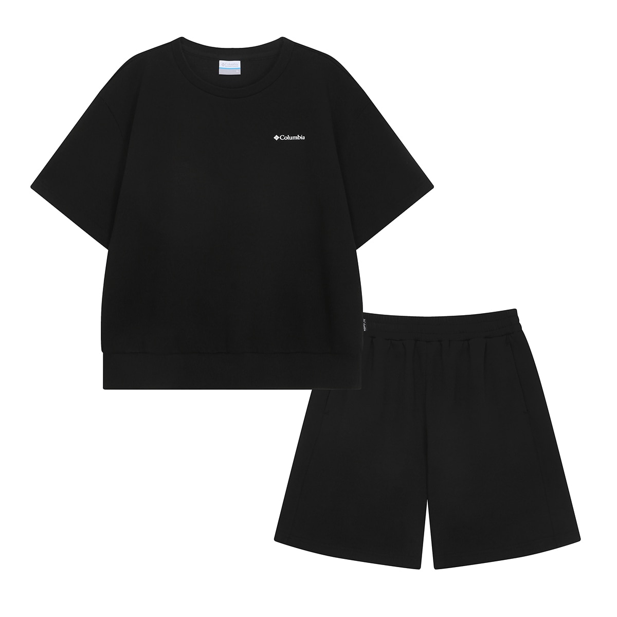 컬럼비아 여성 코튼 스웨트 셋업 - 블랙, M