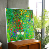 지클레 그림 액자 76x76cm - 클림트, 꽃이 있는 농장정원