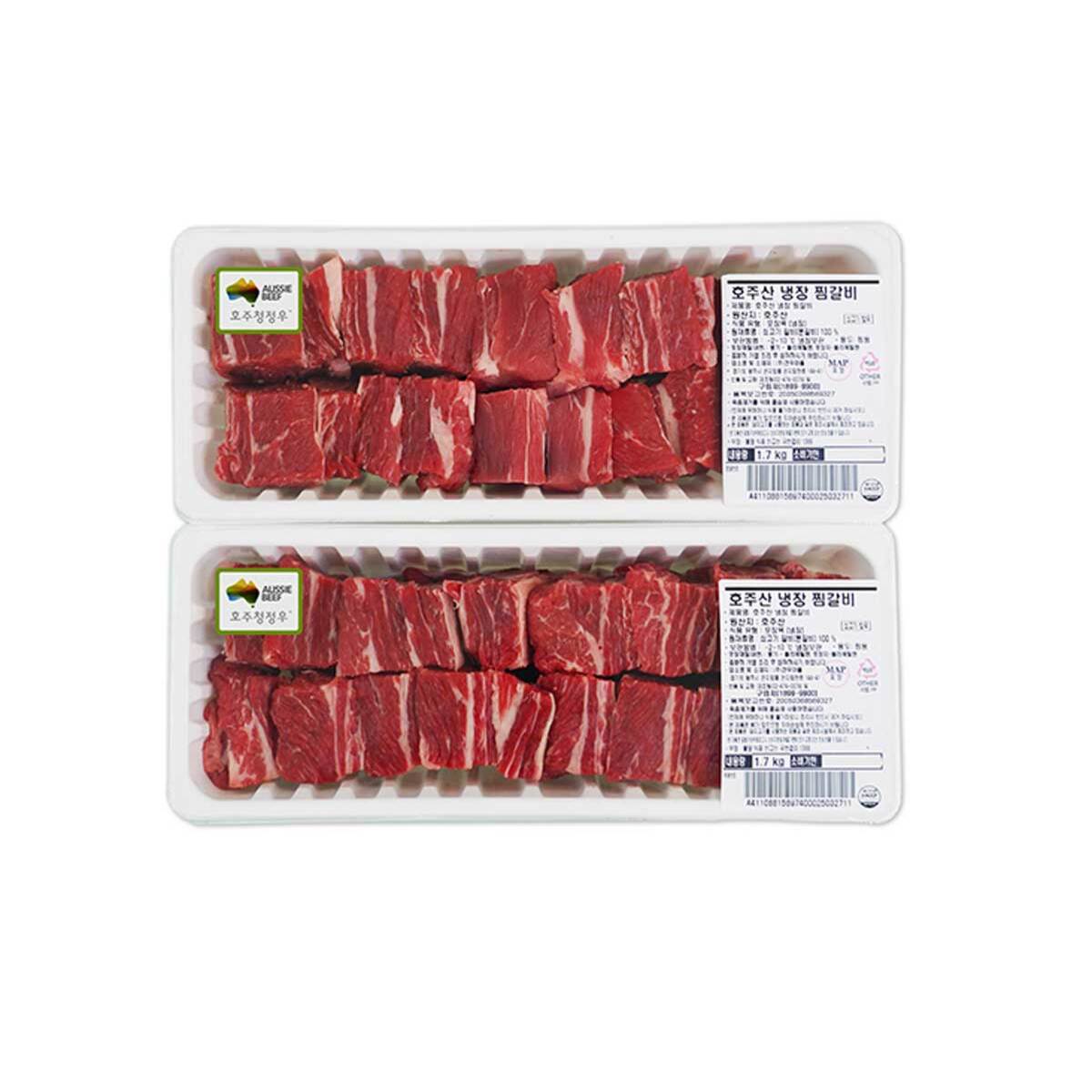 호주산 냉장 찜갈비 1.7kg x 2팩 x 3세트 호주산 냉장 찜갈비 1.7kg x 2팩 x 3세트