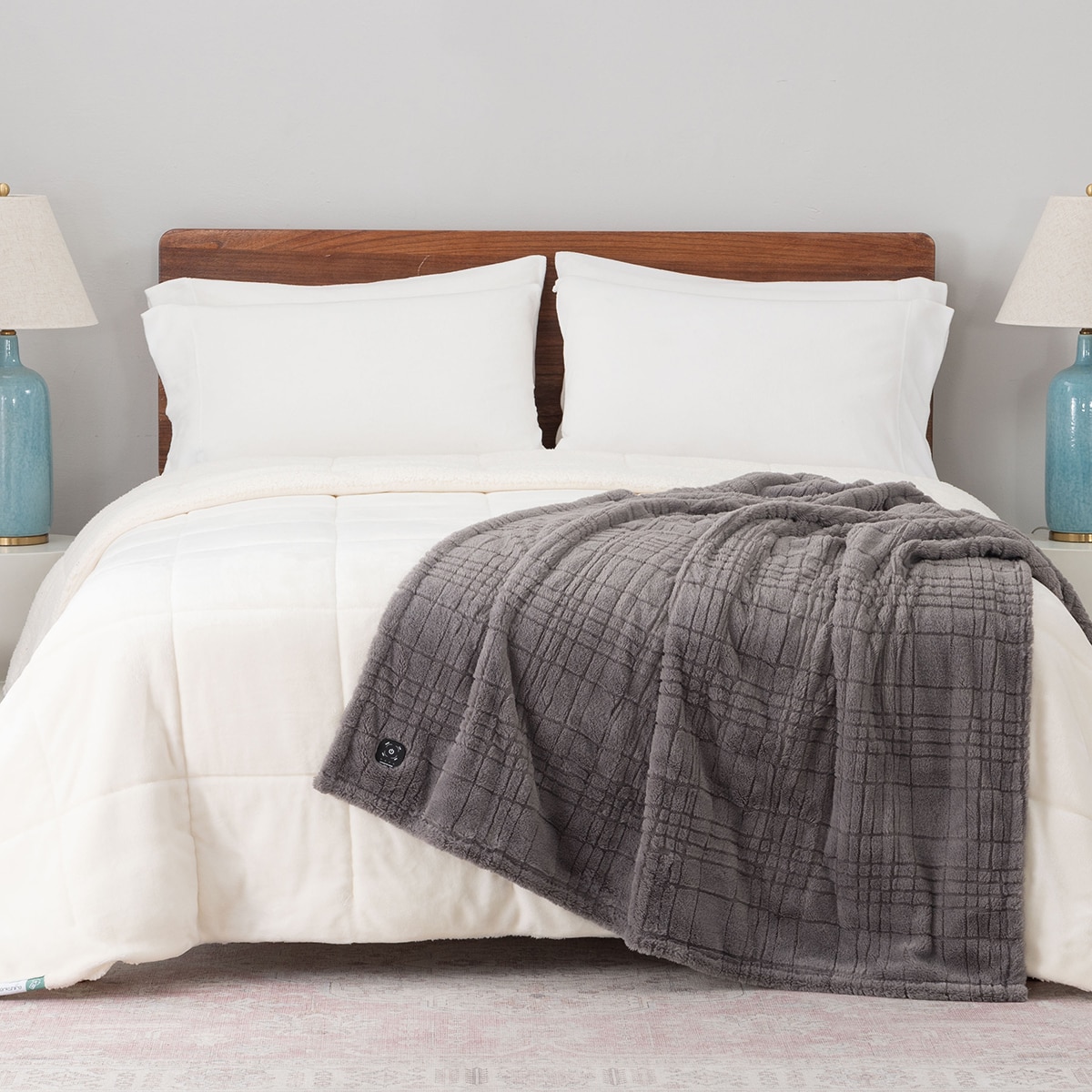 Berkshire 전기 담요 127 x 152cm - 그레이 Berkshire 전기 담요 127 x 152cm - 그레이