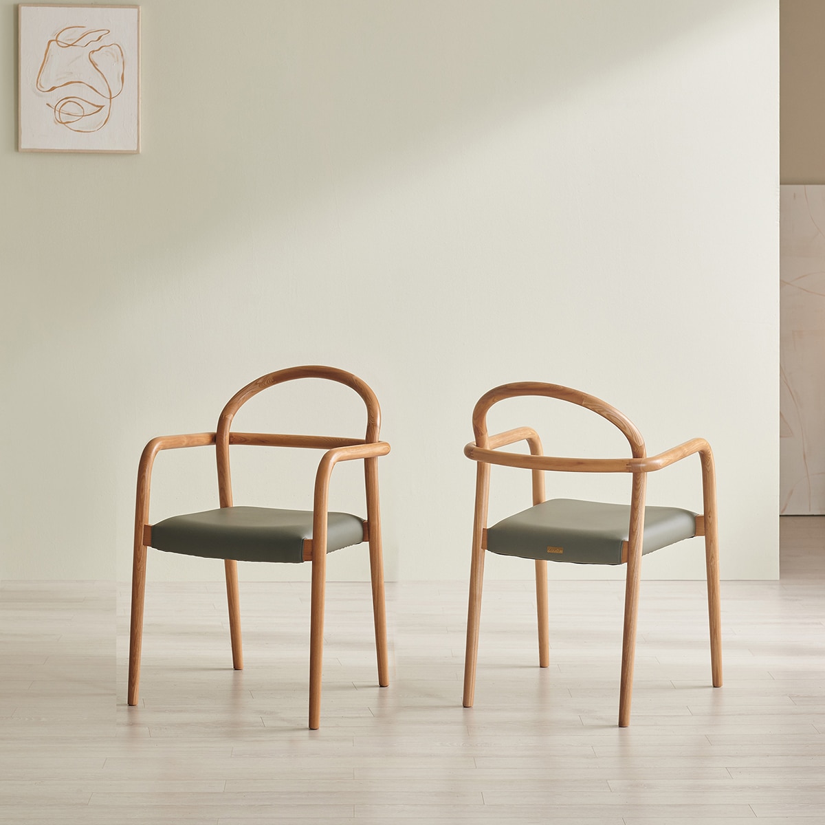 본톤 애쉬 원목 의자 CA-071N - 그레이