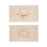 무한타올 늘어나는 타월지 캐릭터 베개커버 50x70cm용, 2P - 베이지