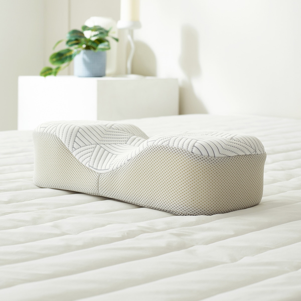 에이프릴앳홈 목편한 냉감 베개 38x16cm - 그레이