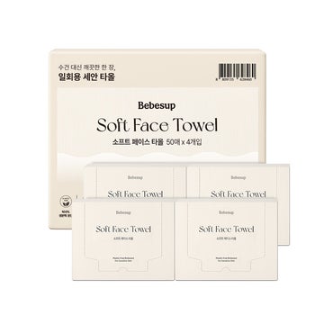 베베숲 소프트 페이스 타올 50매 X 4개입 베베숲 소프트 페이스 타올 50매 X 4개입