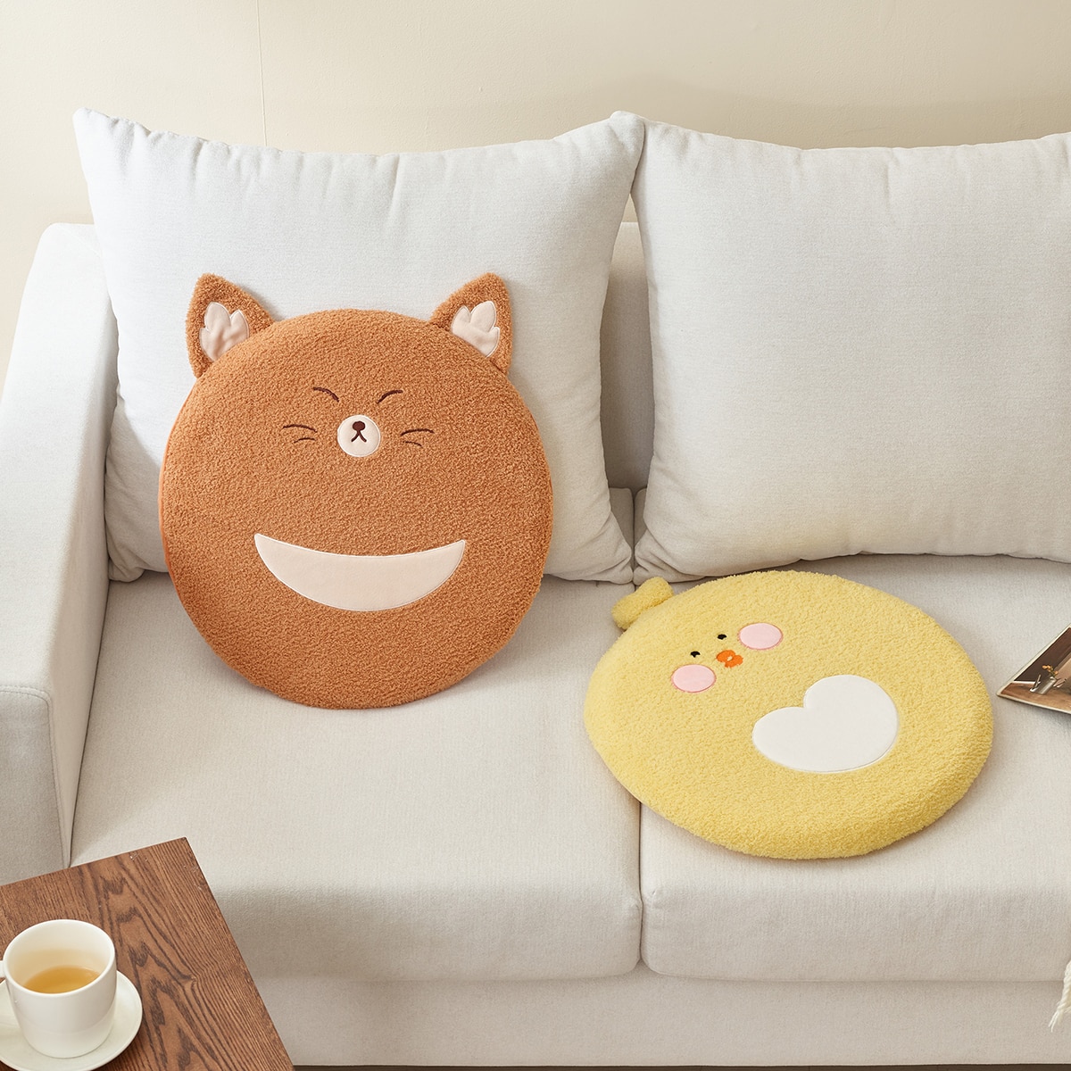 루마인 홈 부클레 메모리폼 방석 2P - 병아리 / 고양이