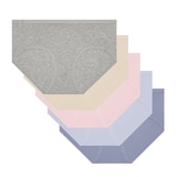 코튼클럽 여성 오가닉 면 팬티 5 매 - 멜란지그레이/베이지/핑크/블루/블루그레이, 90