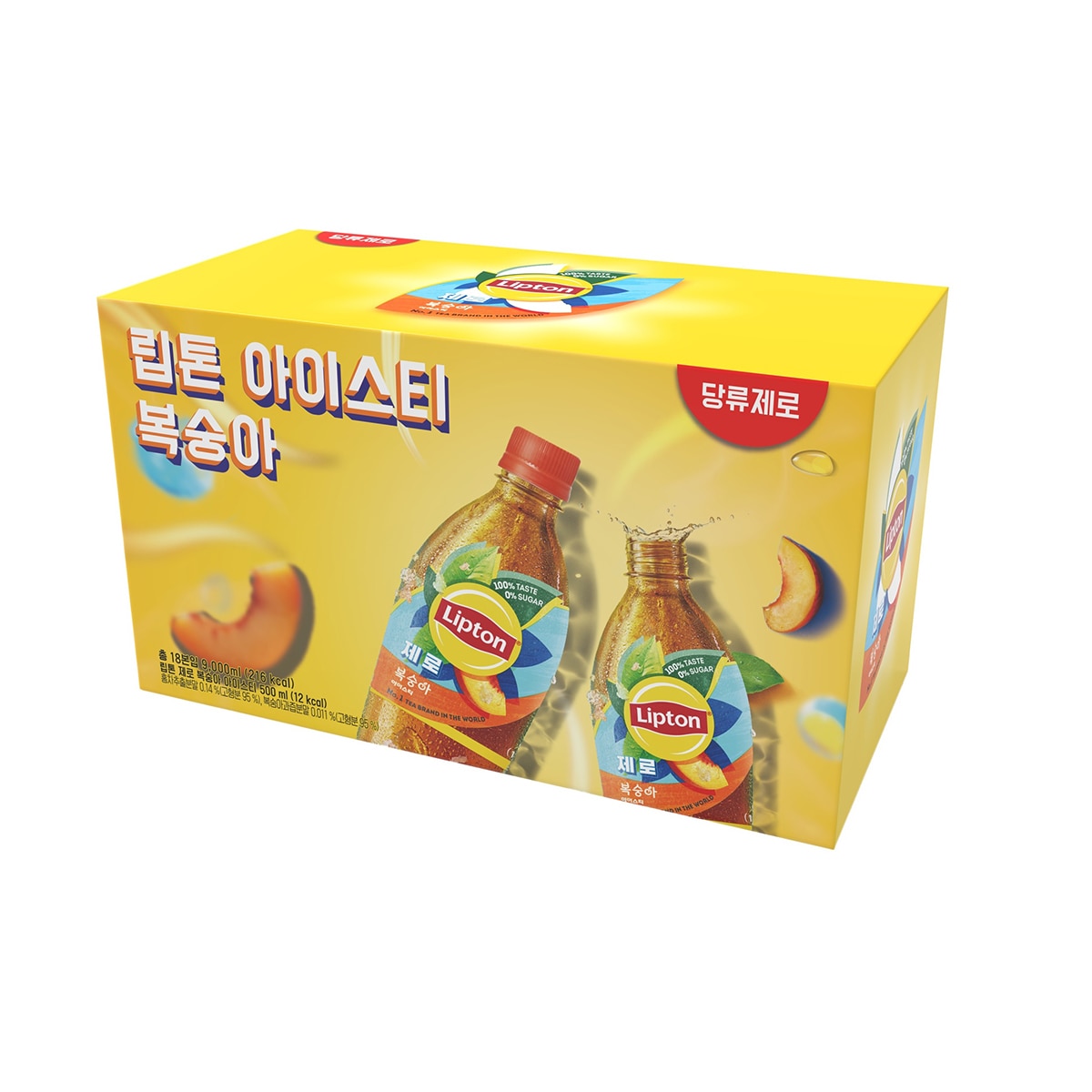 립톤 제로 복숭아 아이스티 500ml X 18