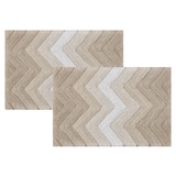 Riviera Home 쉐브론 옴브레 욕실 매트 2P - 퍼티 (베이지)