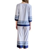 비너스 여성 폴리스판 라운지 세트 - 네이비, XL