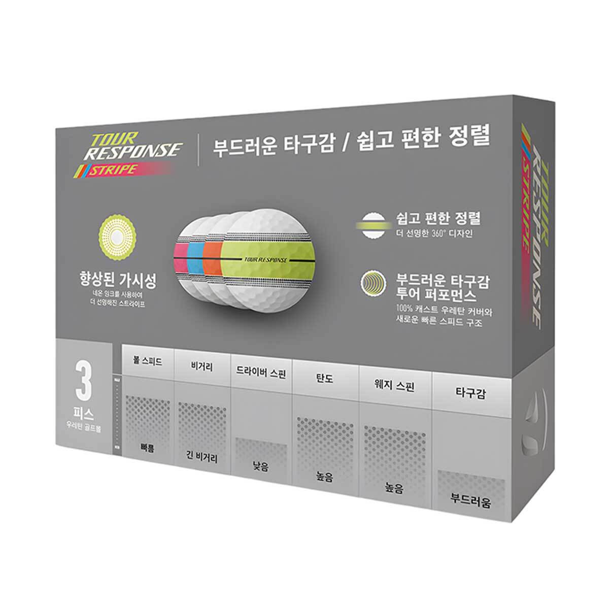 테일러메이드 스트라이프 3피스 골프공 12개 x 2 - 믹스